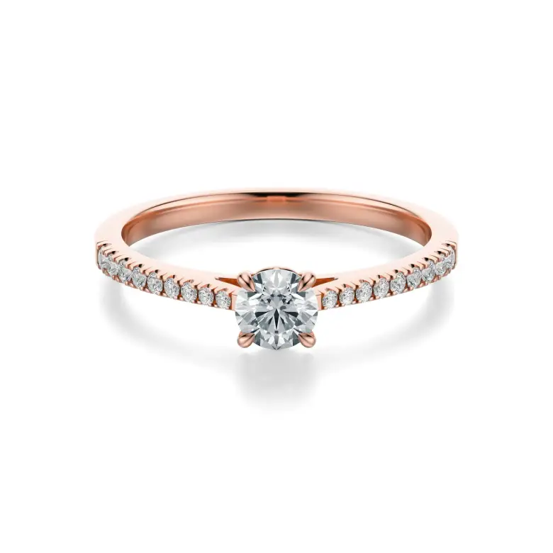 Pierścionek z różowego złota z diamentami AJPZ_079